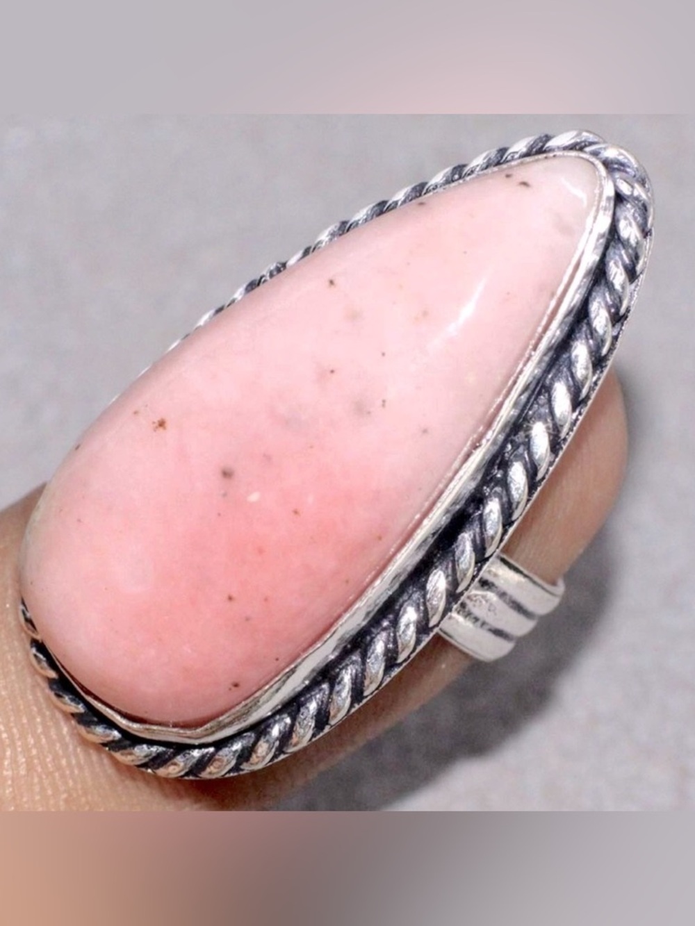 Pink Peruvian Opal Ring